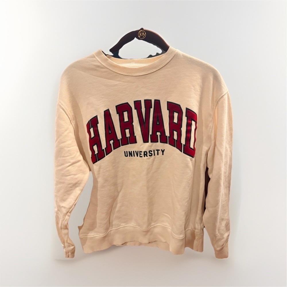Harvard University‎ Beige Sweatshirt Harvard Crimson H Logo size Women Small